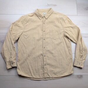 Banks Journal Corduroy Shirt‎ Mens XL Tan Long Sleeve Button Down Khaki Cotton